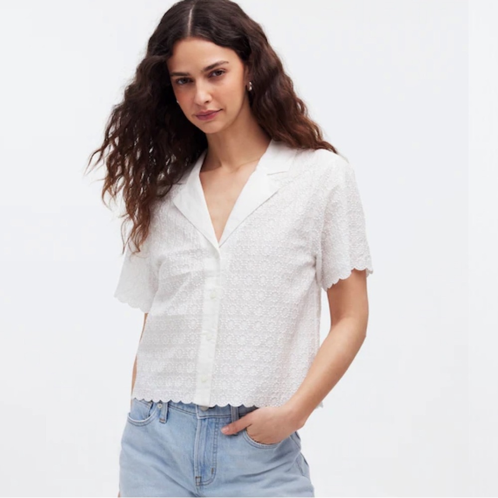 Madewell Embroidered Semi-Sheer Resort Shirt